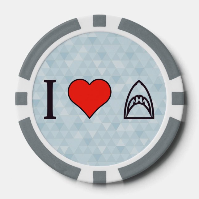 Lot De Jeton De Poker J'aime les requins (Recto)