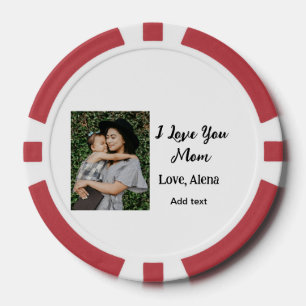 Lot De Jeton De Poker Je t'aime mère jour élégant ajouter photo texte