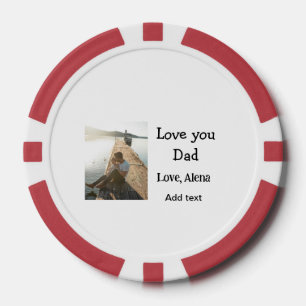 Lot De Jeton De Poker Je t'aime papa fête des pères élégant ajouter du t