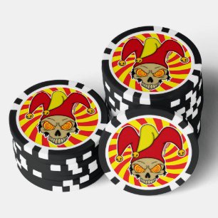 Lot De Jeton De Poker Joker Rouge Jaune Tourbillon Yeux Graphiques Screw