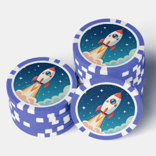 Lot De Jeton De Poker Joli fusée spatiale qui décolle
