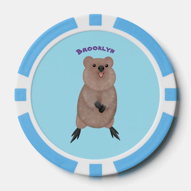 Lot De Jeton De Poker Joli sourire mignon dessin animé quokka (Recto)