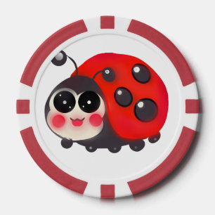 Lot De Jeton De Poker Jolie coccinelle Kawaii Dame coccinelle heureuse
