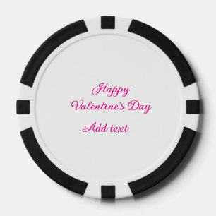 Lot De Jeton De Poker Joyeuse Saint-Valentin texte rose nom message