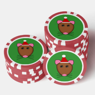 Lot De Jeton De Poker Joyeuse souris de Noël