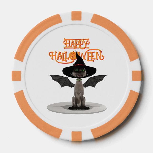 Lot De Jeton De Poker Joyeux Halloween. (Recto)