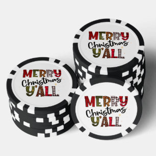 Lot De Jeton De Poker Joyeux Noël à tous Imprimé Tartan Léopard