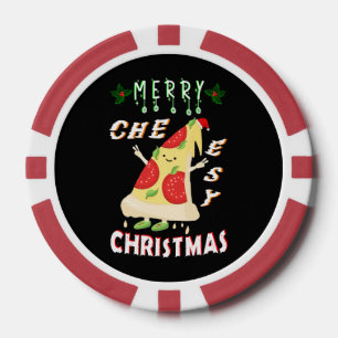 Lot De Jeton De Poker Joyeux Noël Cheesy Noël Noël Père Noël Pizza Noël
