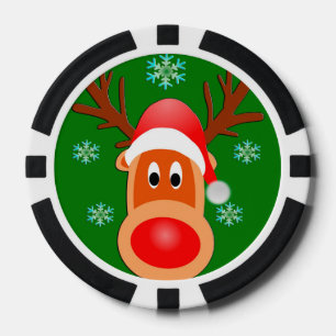 Lot De Jeton De Poker Joyeux Noël mignon Chips de poker en argile de cer