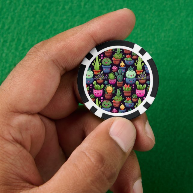 Lot De Jeton De Poker Kawaii Cactus Poker Chips (main)