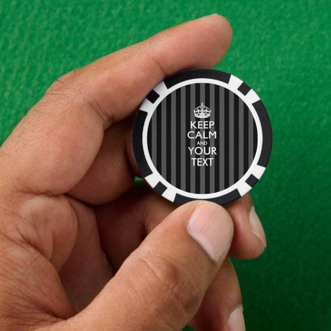 Lot De Jeton De Poker KEEP CALM personnalisé et votre texte (main)