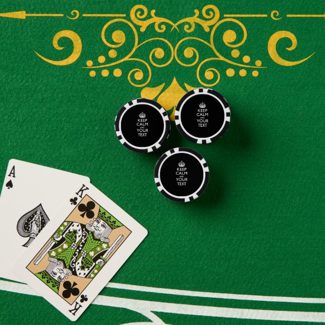 Lot De Jeton De Poker KEEP CALM personnalisé et votre texte (Table de poker (pile))