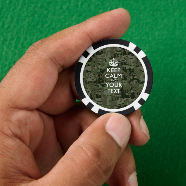 Lot De Jeton De Poker KEEP CALM personnalisé et votre texte (main)
