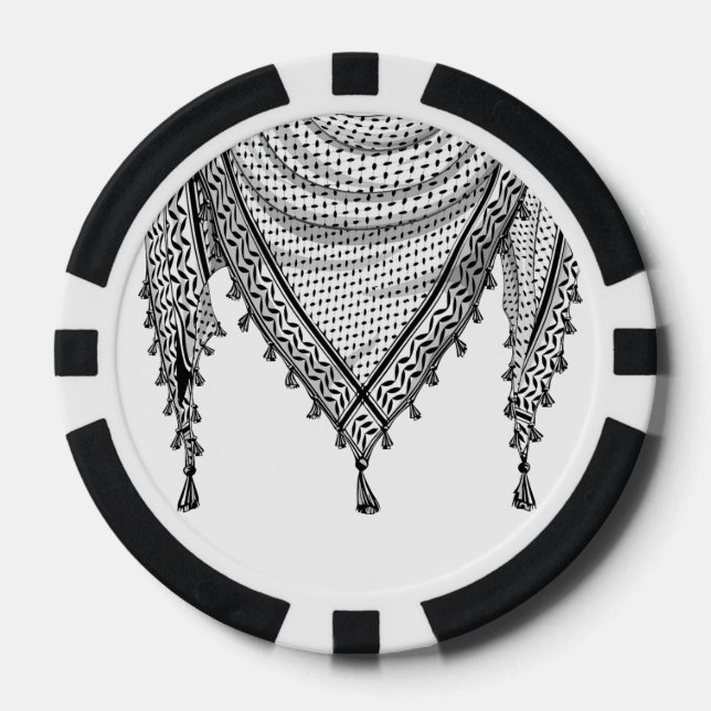 Lot De Jeton De Poker Keffiyeh Écharpe palestinienne tissu traditionnel (Recto)
