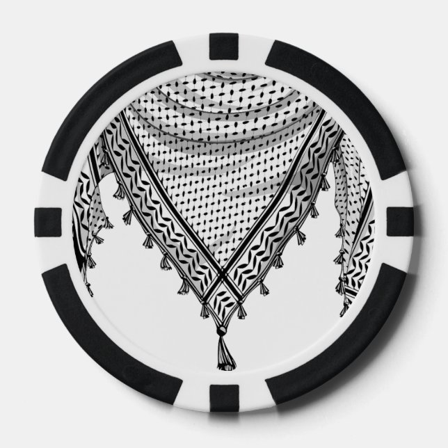 Lot De Jeton De Poker Keffiyeh Écharpe palestinienne tissu traditionnel (Recto)