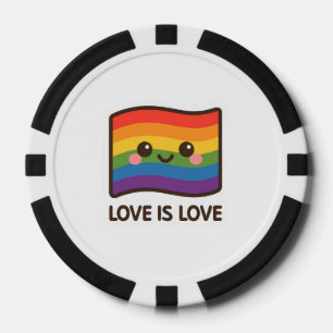 Lot De Jeton De Poker L'amour est l'amour - Kawaii Rainbow Design