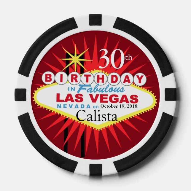 Lot De Jeton De Poker Las Vegas Birthday Casino Chip (Recto)