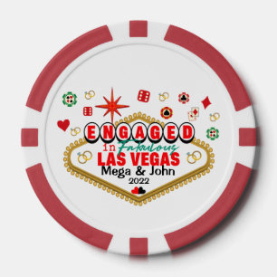 Lot De Jeton De Poker Las Vegas Engagé Célébration Couple Correspondant 