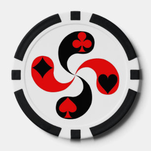 Lot De Jeton De Poker Lauburu Basque Cross Spade Heart Diamond Club