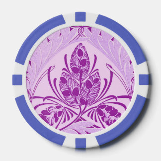 Lot De Jeton De Poker Lavande vintage feuille de fleurs violet