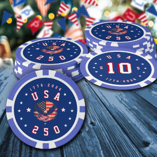 Lot De Jeton De Poker Le 250e anniversaire de l'Amérique USA 250 1776 20