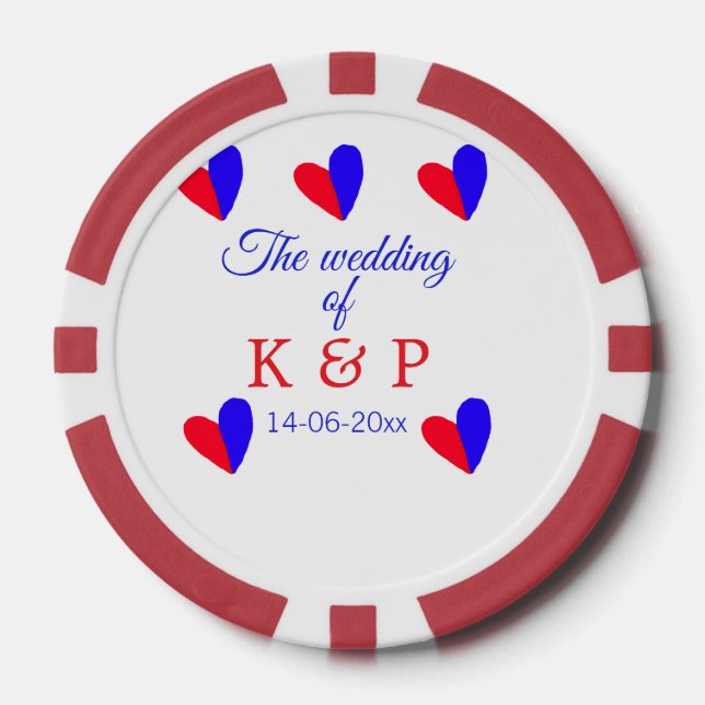Lot De Jeton De Poker Le mariage d'ajouter le nom du couple date de la l (Recto)
