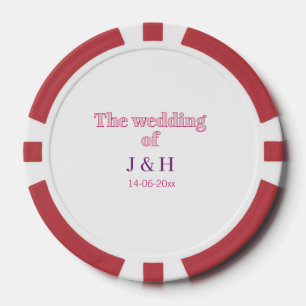 Lot De Jeton De Poker Le mariage du nom de couple lettre initiale date
