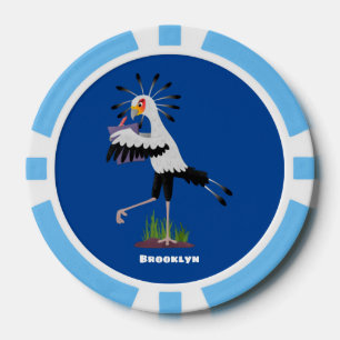 Lot De Jeton De Poker Le mignon secrétaire oiseau écrire des notes dessi