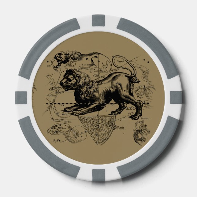 Lot De Jeton De Poker Leo Constellation Hevelius 1690 Juillet23 - Août 2 (Recto)