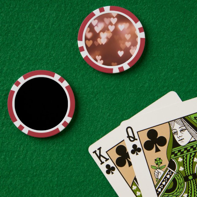 LOT DE JETON DE POKER LES COEURS DU JOUR DE ROSE VALENTINE (Table de poker (double))