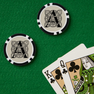 Lot De Jeton De Poker Lettre A Monogramme Impression de nœud celtique vi