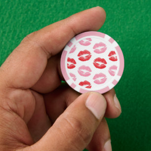 Lot De Jeton De Poker Lèvres rouges et roses, motif de lèvres, rouge à l