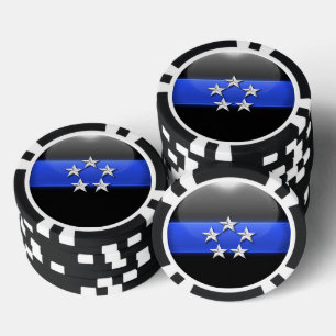 Lot De Jeton De Poker Ligne Bleue fine personnalisée