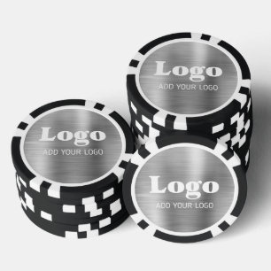 Lot De Jeton De Poker Logo de style métallisé argenté personnalisé pour