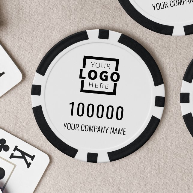 Lot De Jeton De Poker Logo d'entreprise blanc (Créateur téléchargé)