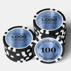 Lot De Jeton De Poker Logo d'entreprise en métal faux bleu personnalisé