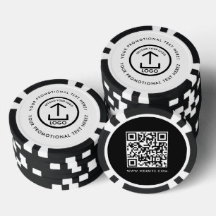 Lot De Jeton De Poker Logo d'entreprise moderne Scannable QR Code noir b
