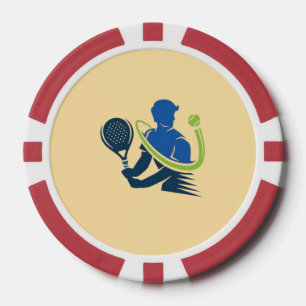 Lot De Jeton De Poker Logo du club de tennis - Action dynamique, Style s