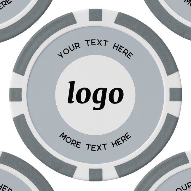 Lot De Jeton De Poker Logo et texte Entreprise Promotion Poudre Bleue (Logo and custom text professional business promotional poker chip)