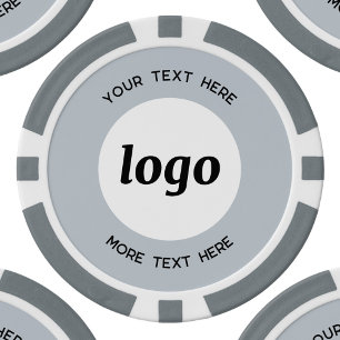 Lot De Jeton De Poker Logo et texte Promotionnel pour Entreprise en Bleu