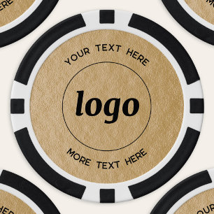 Lot De Jeton De Poker Logo Simple et Texte Affaires Promotionnel Or