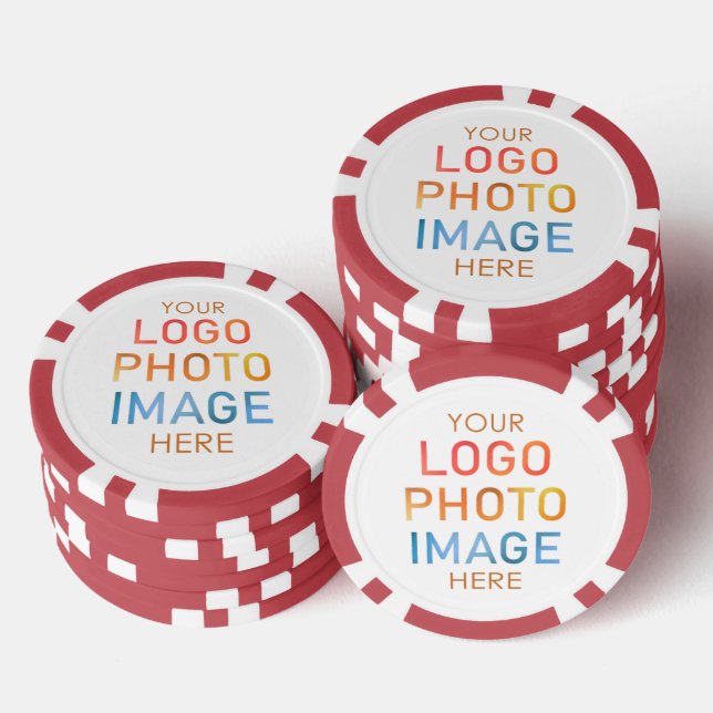 Lot De Jeton De Poker Logo simple ou photo personnalisée (Empiler)