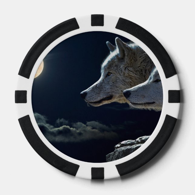 Lot De Jeton De Poker Loups (Recto)