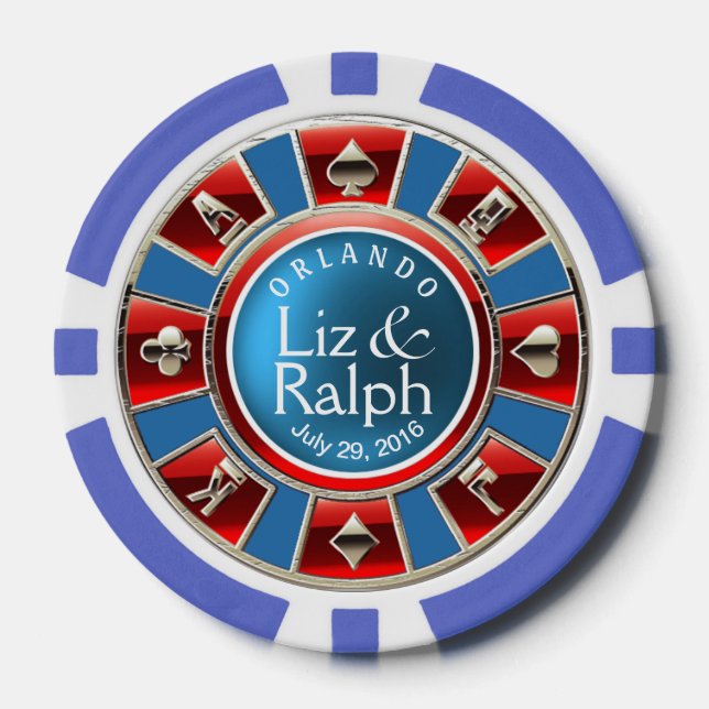 Lot De Jeton De Poker LR Las Vegas Casino | bleu monaco (Recto)