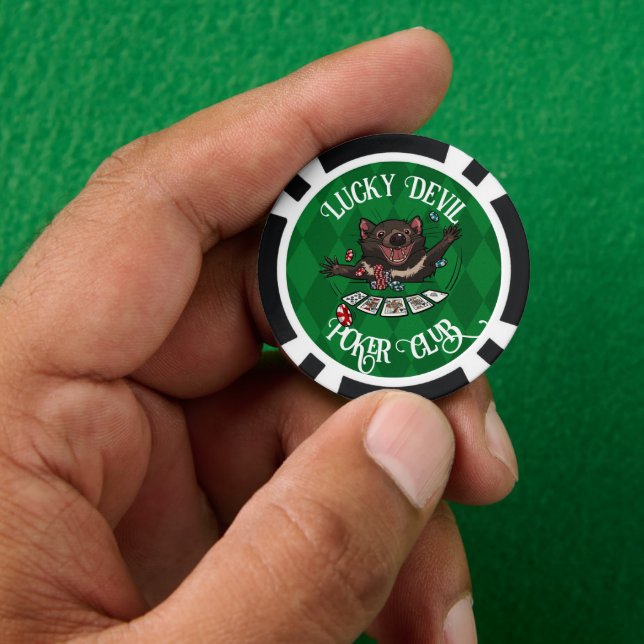 Lot De Jeton De Poker Lucky Devil Poker Club Funny Tasmanian Devil Art (main)