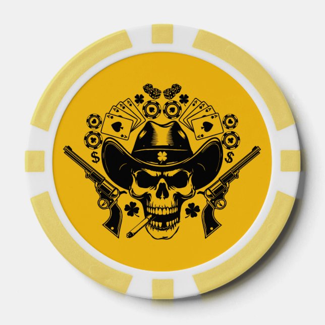 Lot De Jeton De Poker Lucky Poker Skull (Recto)