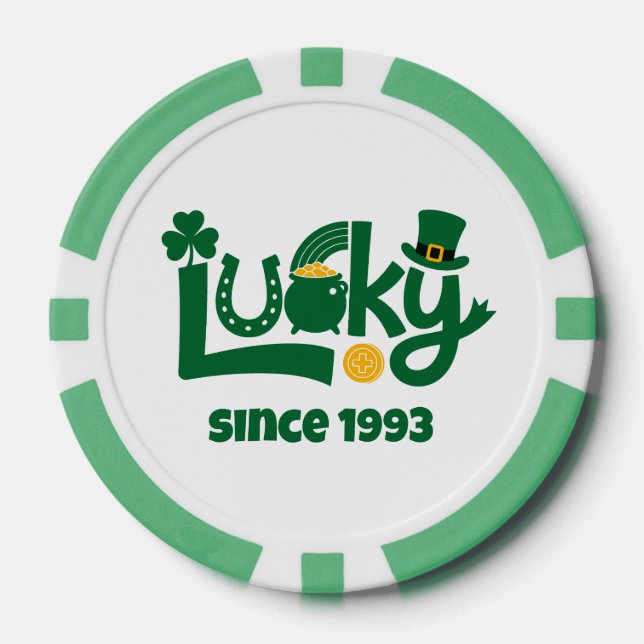 Lot De Jeton De Poker Lucky since Year (Recto)