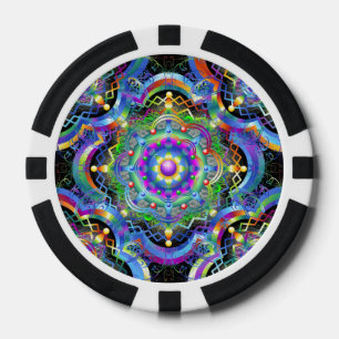 Lot De Jeton De Poker L'univers de mandala colore des poker_chips