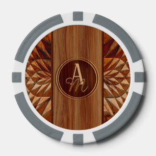 Lot De Jeton De Poker Luxueux Monogramme Personnalisé de Style Élégant a
