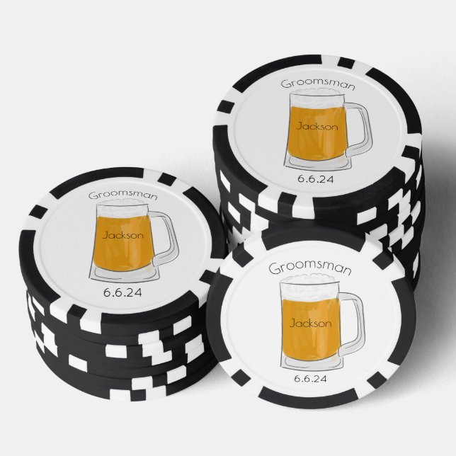 Lot De Jeton De Poker Mariage de bière Best Man Groomsman (Empiler)